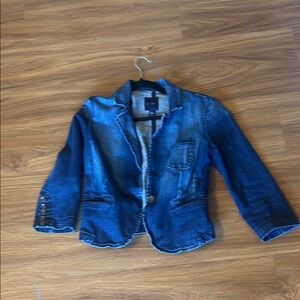 Jessica Simpson Blue Jean Jacket Cropped Tailored